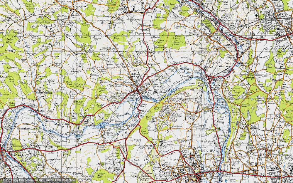 Old Map of Marlow, 1947 in 1947