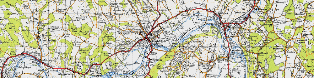 Old map of Marlow in 1947