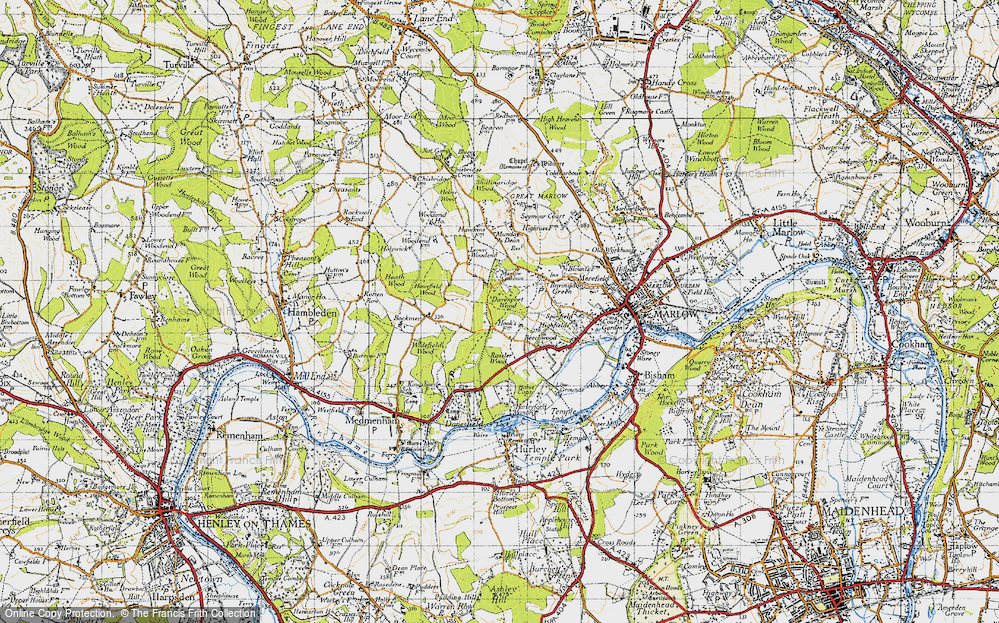 historic-ordnance-survey-map-of-marlow-common-1947