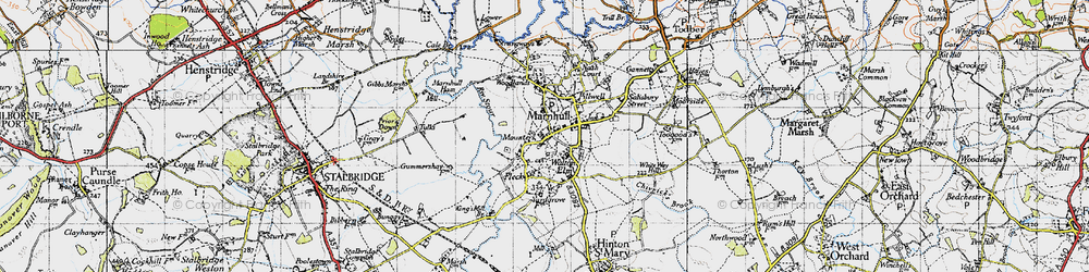 Old map of Marnhull in 1945