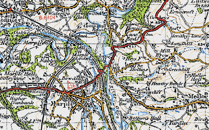 Old map of Bottom's Hall in 1947