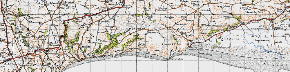 Old map of Marros in 1946