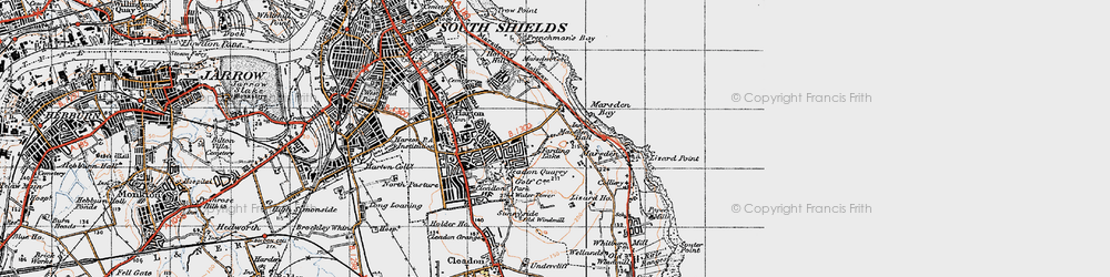 Old map of Marsden in 1947