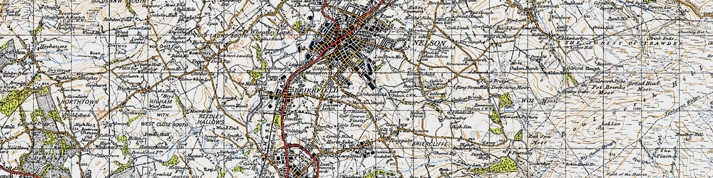 Old map of Marsden Height in 1947