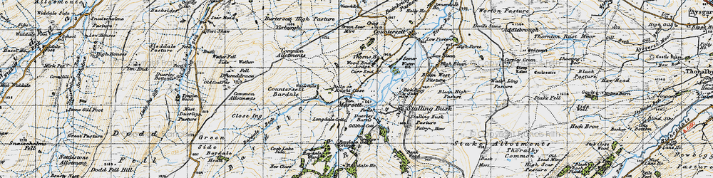 Old map of Marsett in 1947