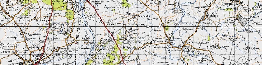 Old map of Baldon Ho in 1947