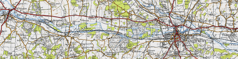 Old map of Benham Park in 1945