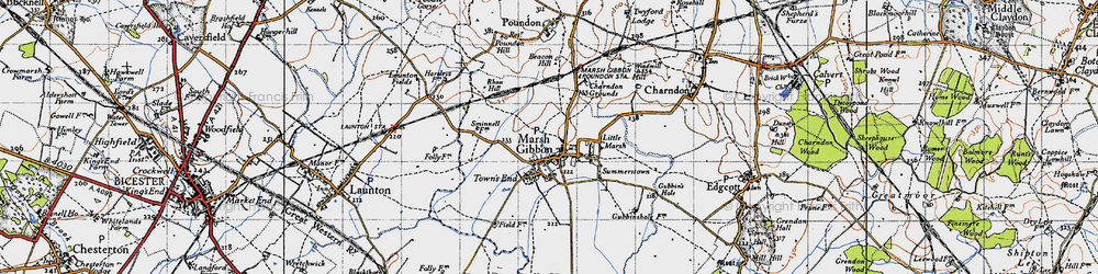 Old map of Marsh Gibbon in 1946