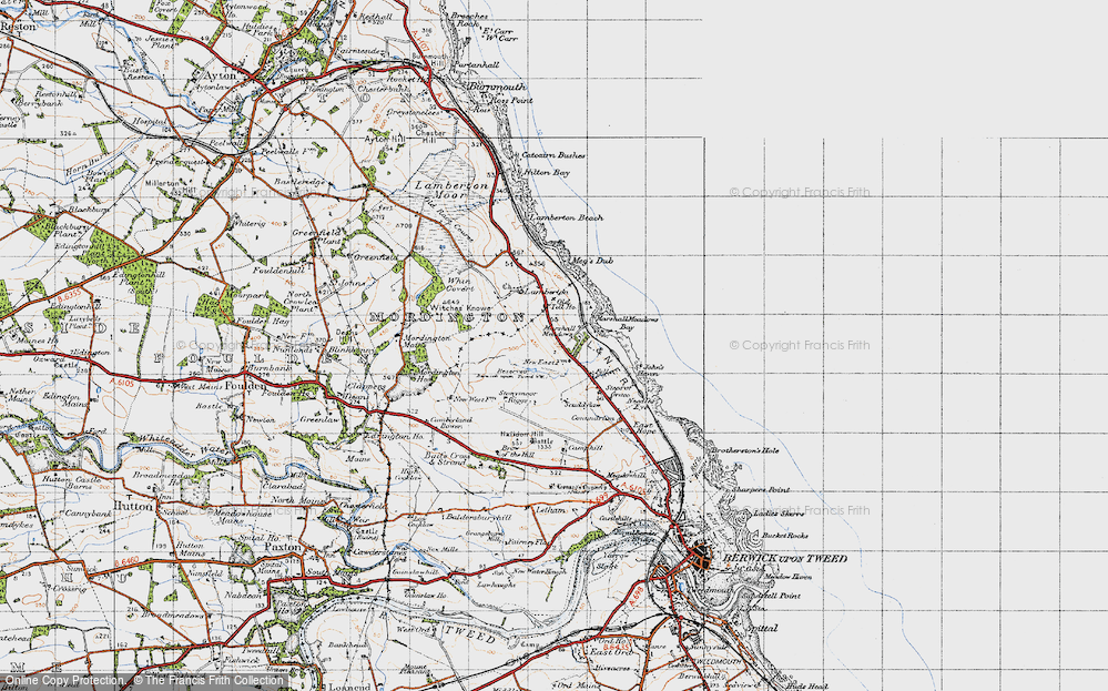 Old Map of Historic Map covering Bogend in 1947