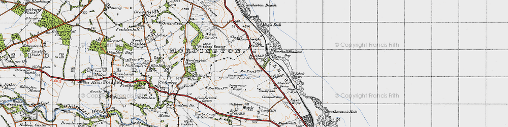 Old map of Brow of The Hill in 1947