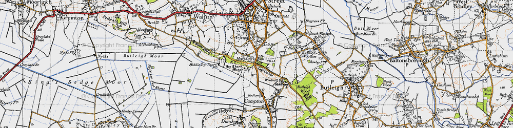 Old map of Marshall's Elm in 1946