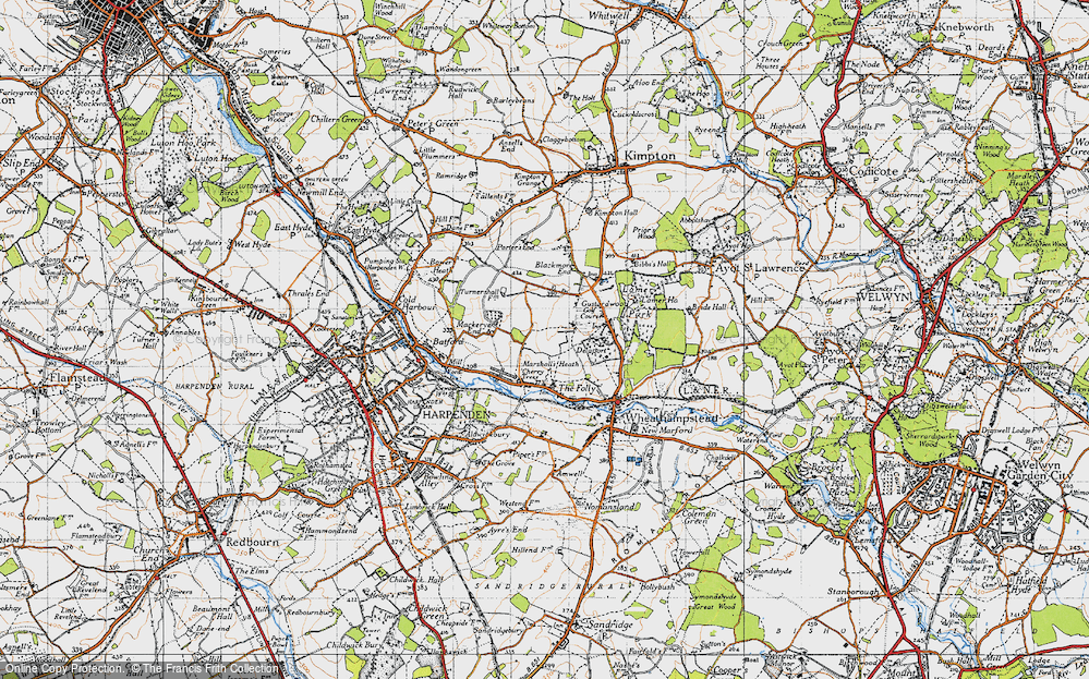 Old Map of Marshalls Heath, 1946 in 1946