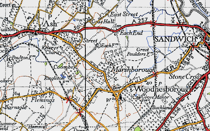 Old map of Marshborough in 1947