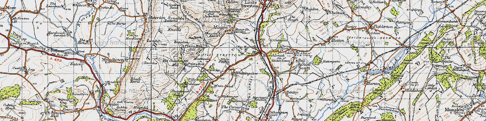 Old map of Marshbrook in 1947