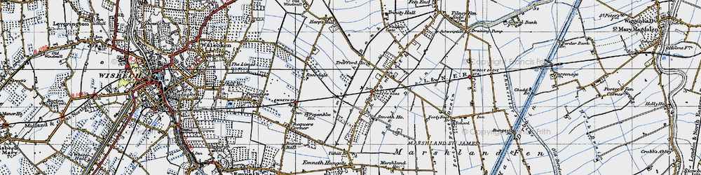 Old map of Marshland St James in 1946