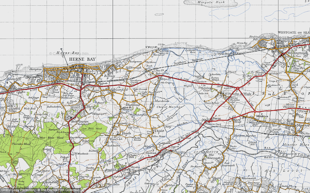 Old Map of Marshside, 1947 in 1947