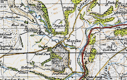Old map of Marske in 1947