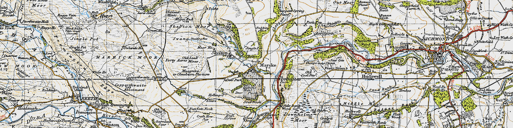 Old map of Marske in 1947