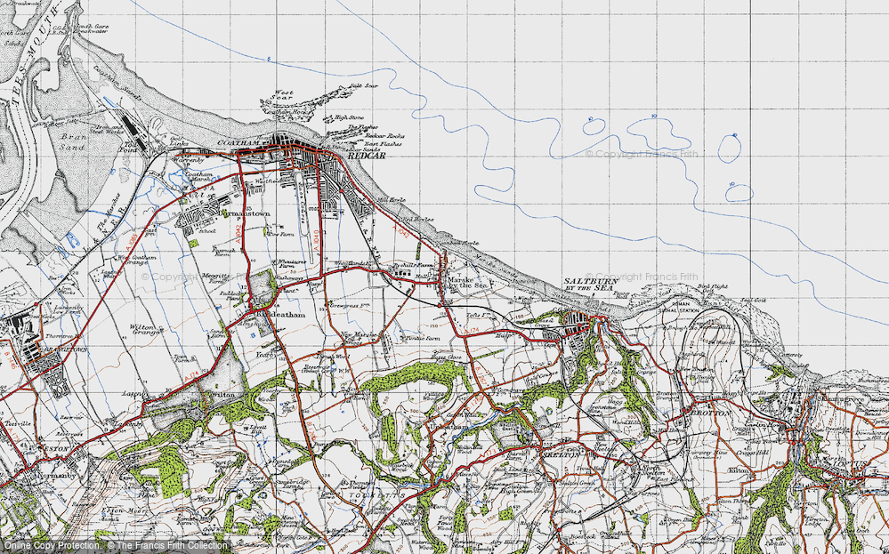 Old Map of Marske-By-The-Sea, 1947 in 1947