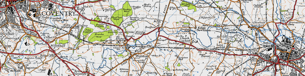 Old map of Marston in 1946