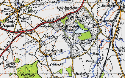 Old map of Marston Bigot in 1946