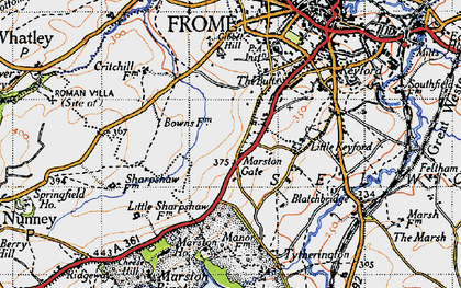 Old map of Marston Gate in 1946