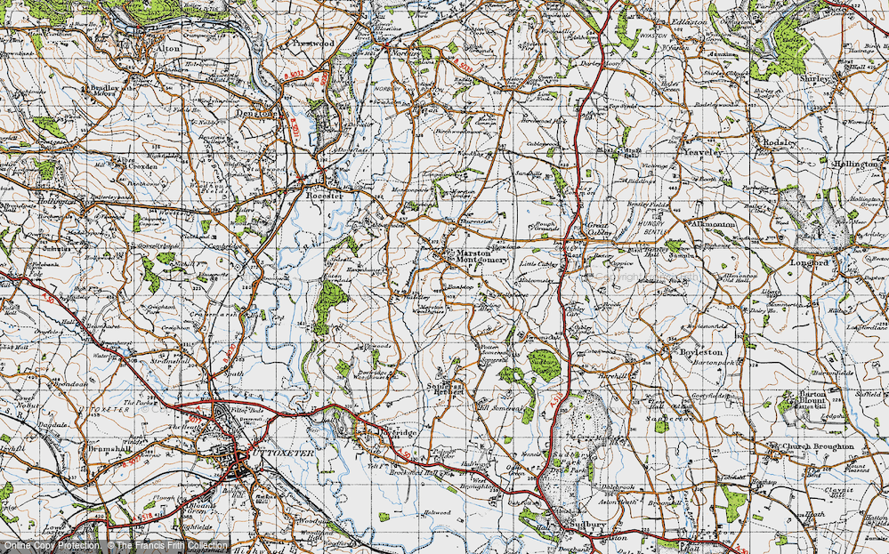 Old Map of Marston Montgomery, 1946 in 1946