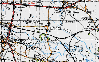 Old map of Marston on Dove in 1946