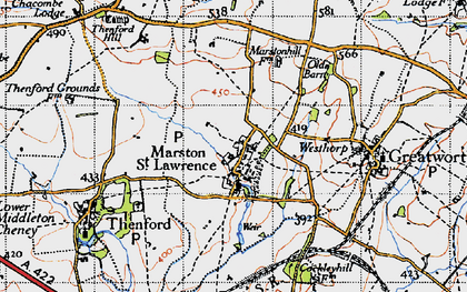 Old map of Marston St Lawrence in 1946