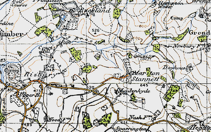 Old map of Marston Stannett in 1947