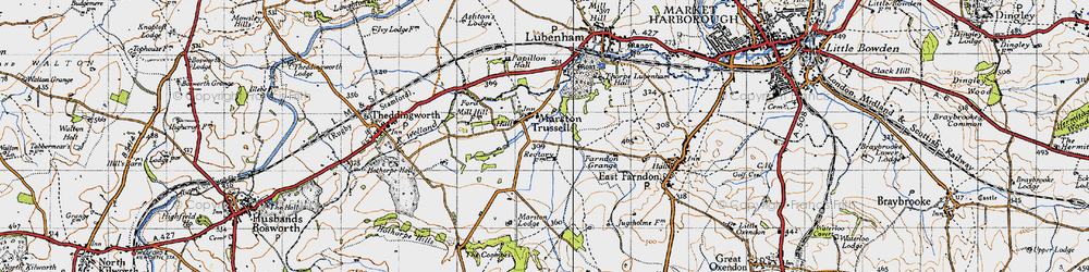 Old map of Marston Trussell in 1946