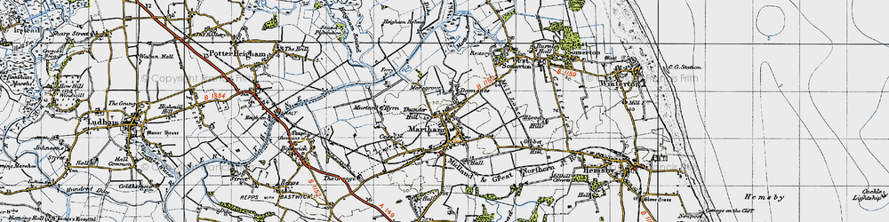 Old map of Martham in 1945