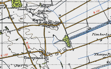 Old map of Martin in 1946