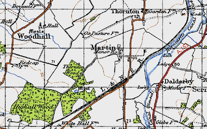 Old map of Martin in 1946