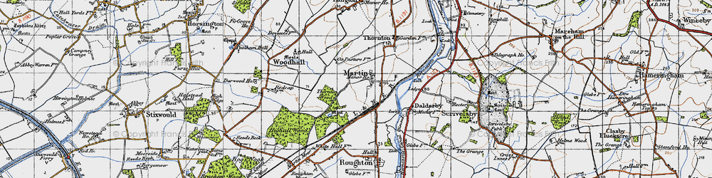 Old map of Martin in 1946