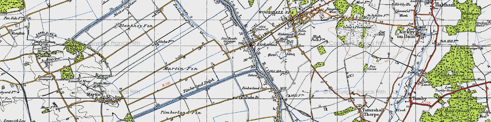 Old map of Timberland Delph in 1946