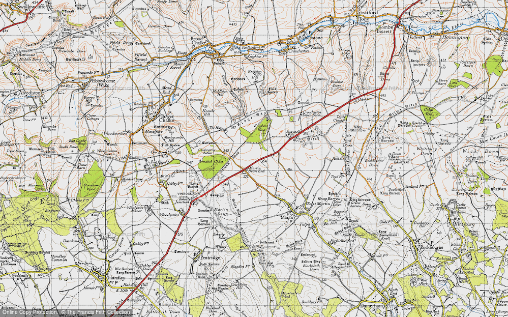 Old Map of Martin Drove End, 1940 in 1940
