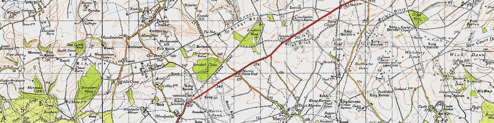 Old map of Martin Drove End in 1940
