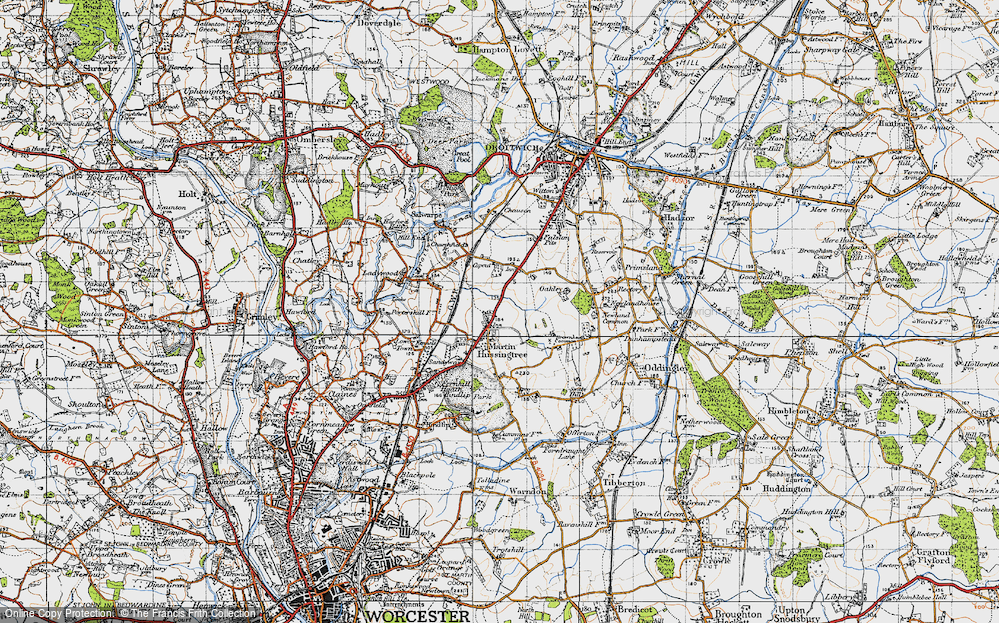 Old Map of Martin Hussingtree, 1947 in 1947