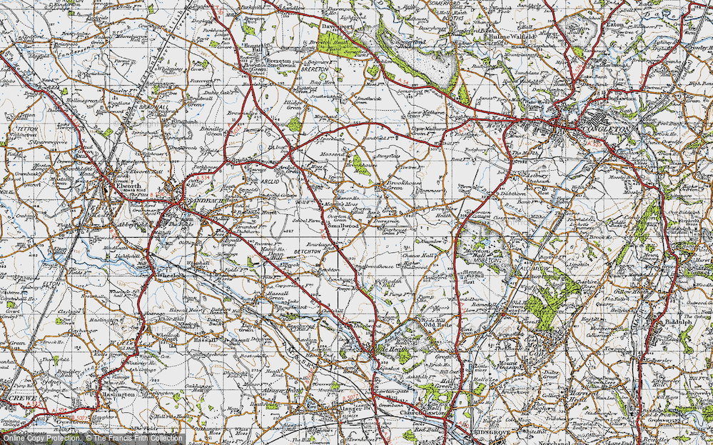 Old Map of Martin's Moss, 1947 in 1947