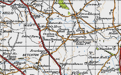 Old map of Martin's Moss in 1947