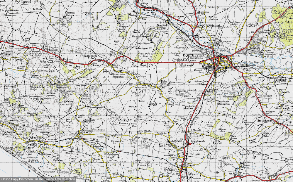 Old Map of Martinstown, 1945 in 1945