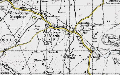 Old map of Bradford Down in 1945