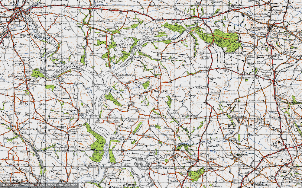 Old Map of Historic Map covering Bush in 1946