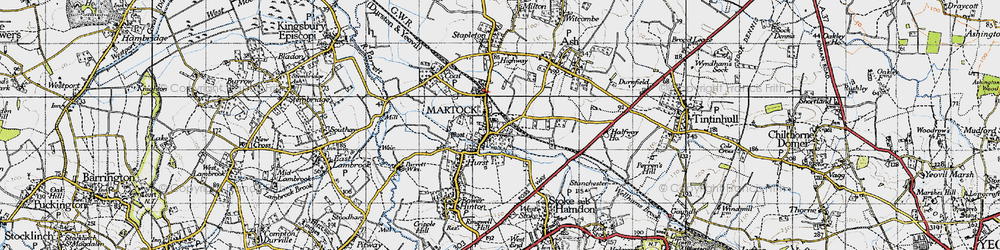Old map of Martock in 1945