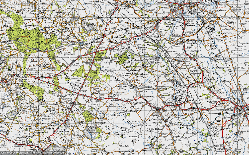 Old Map of Historic Map covering Newchurch Common in 1947