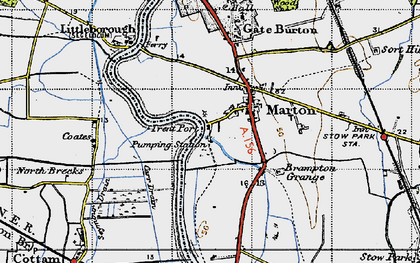 Old map of Marton in 1947