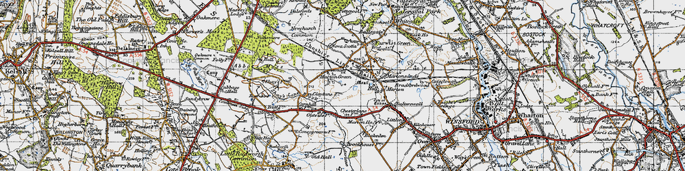 Old map of Marton Green in 1947
