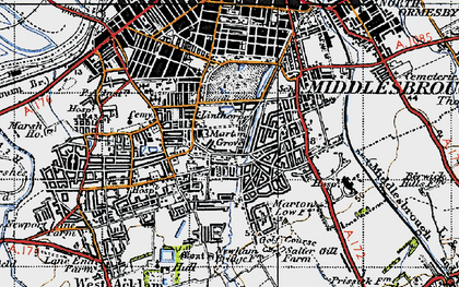 Old map of Marton Grove in 1947