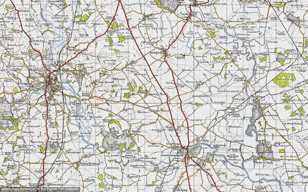 Old Map of Marton-le-Moor, 1947 in 1947